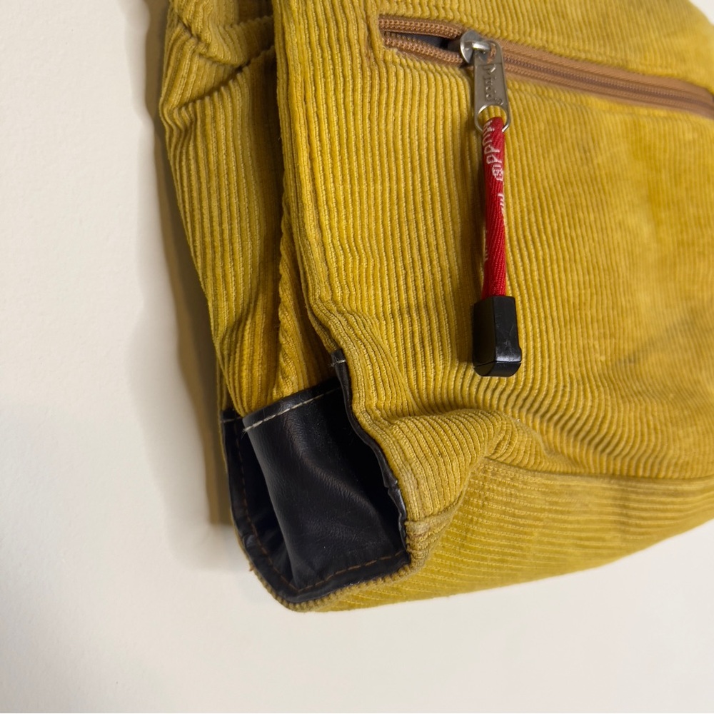 Vtg Y2K MUDD Corduroy Mini Bag Purse Yellow Classic Phone Case Pouch - Picture 8 of 16